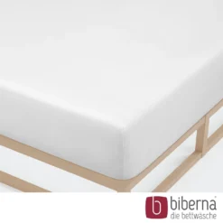 biberna Jersey-Elastic-Spannbetttuch weiss, 1x 180x200 cm - 200x220 cm