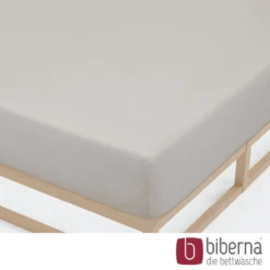 biberna Jersey-Elastic-Spannbetttuch sturmgrau, 1x 180x200 cm - 200x220 cm