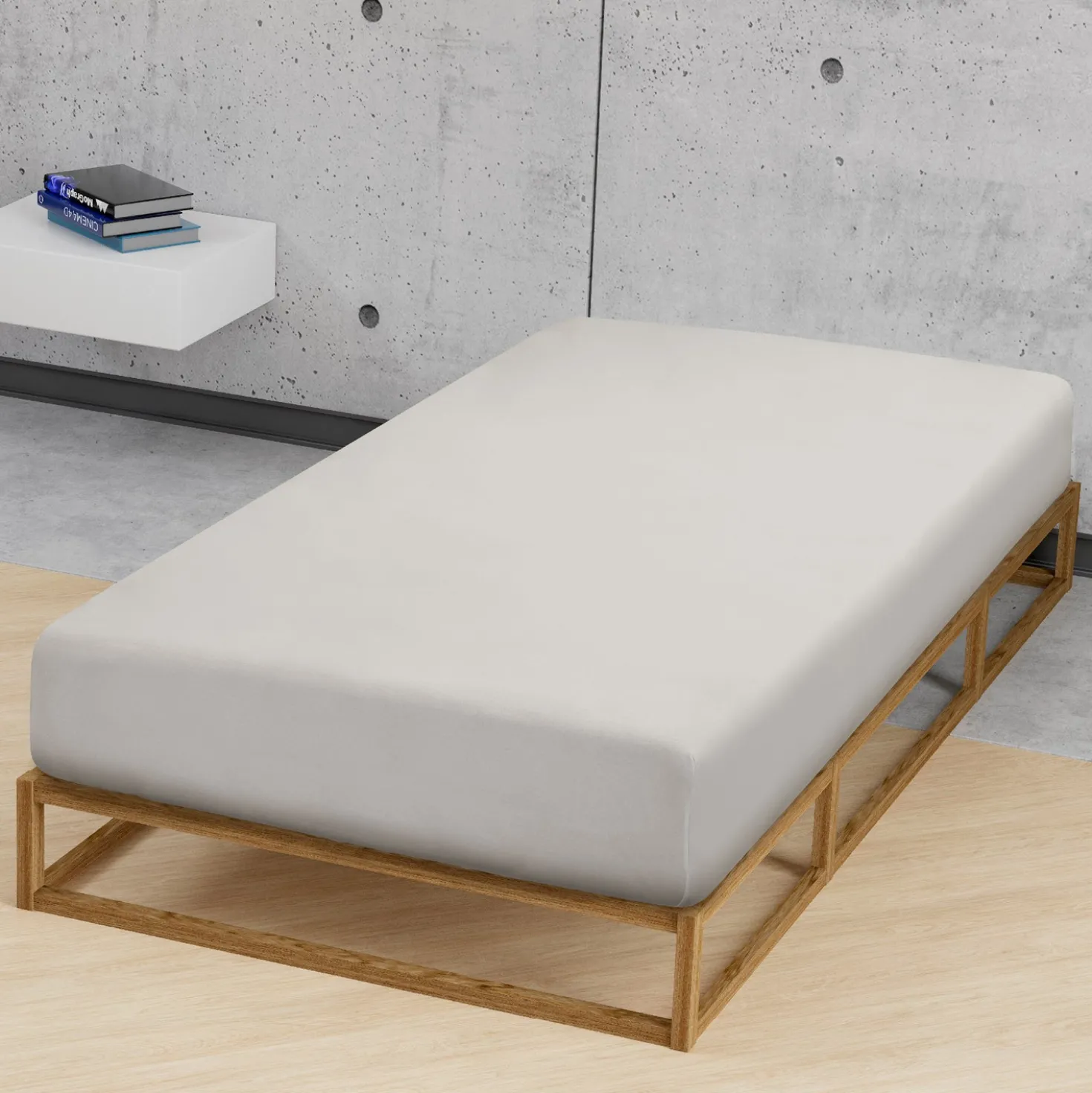 biberna Jersey-Elastic-Spannbetttuch sturmgrau, 1x 180x200 cm - 200x220 cm