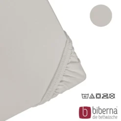 biberna Jersey-Elastic-Spannbetttuch sturmgrau, 1x 180x200 cm - 200x220 cm