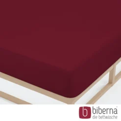 biberna Jersey-Elastic-Spannbetttuch burgund, 1x 140x200 cm - 160x220 cm