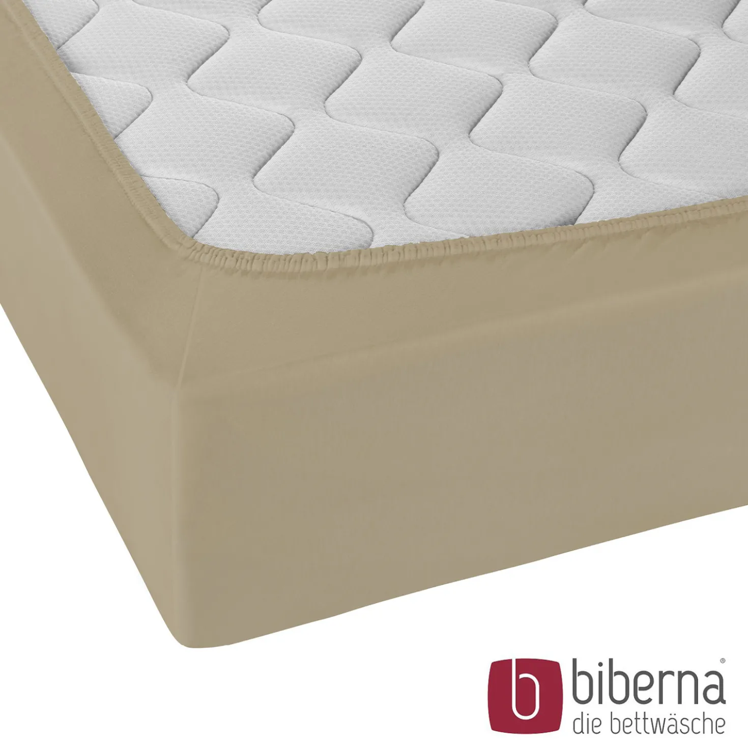 biberna Jersey-Elastic-Spannbetttuch taupe, 1x 140x200 cm - 160x220 cm
