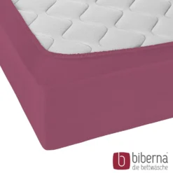 biberna Jersey-Elastic-Spannbetttuch brombeer, 1x 180x200 cm - 200x220 cm