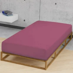 biberna Jersey-Elastic-Spannbetttuch brombeer, 1x 180x200 cm - 200x220 cm