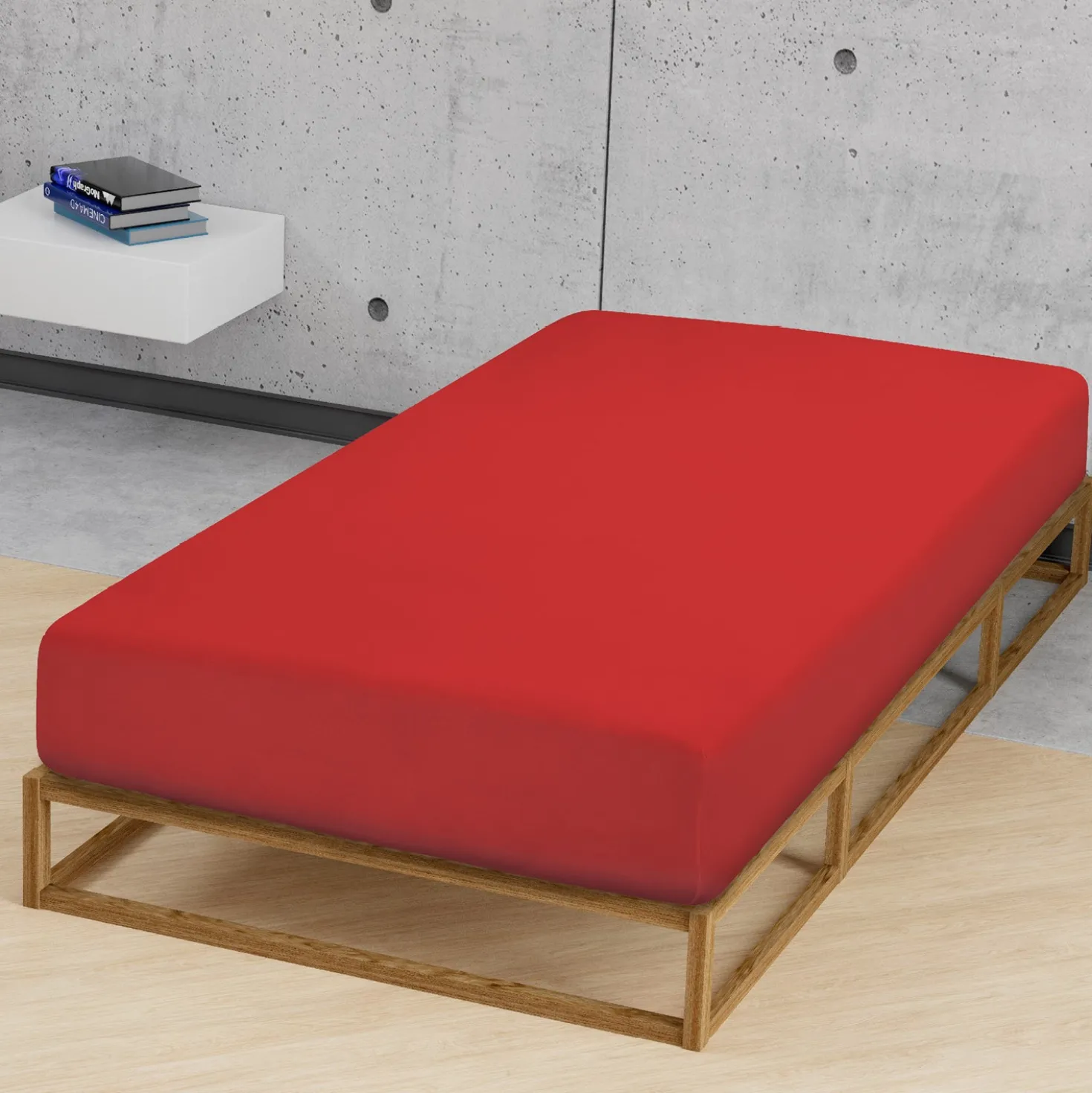 biberna Jersey-Elastic-Spannbetttuch rot, 1x 180x200 cm - 200x220 cm