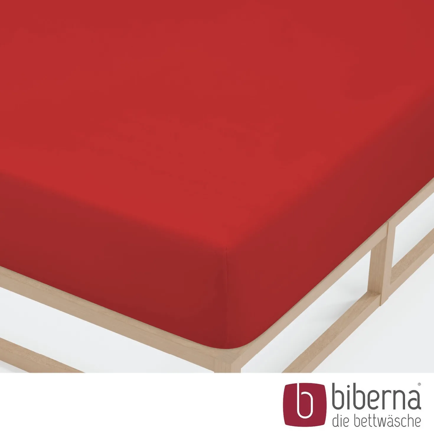 biberna Jersey-Elastic-Spannbetttuch rot, 1x 180x200 cm - 200x220 cm