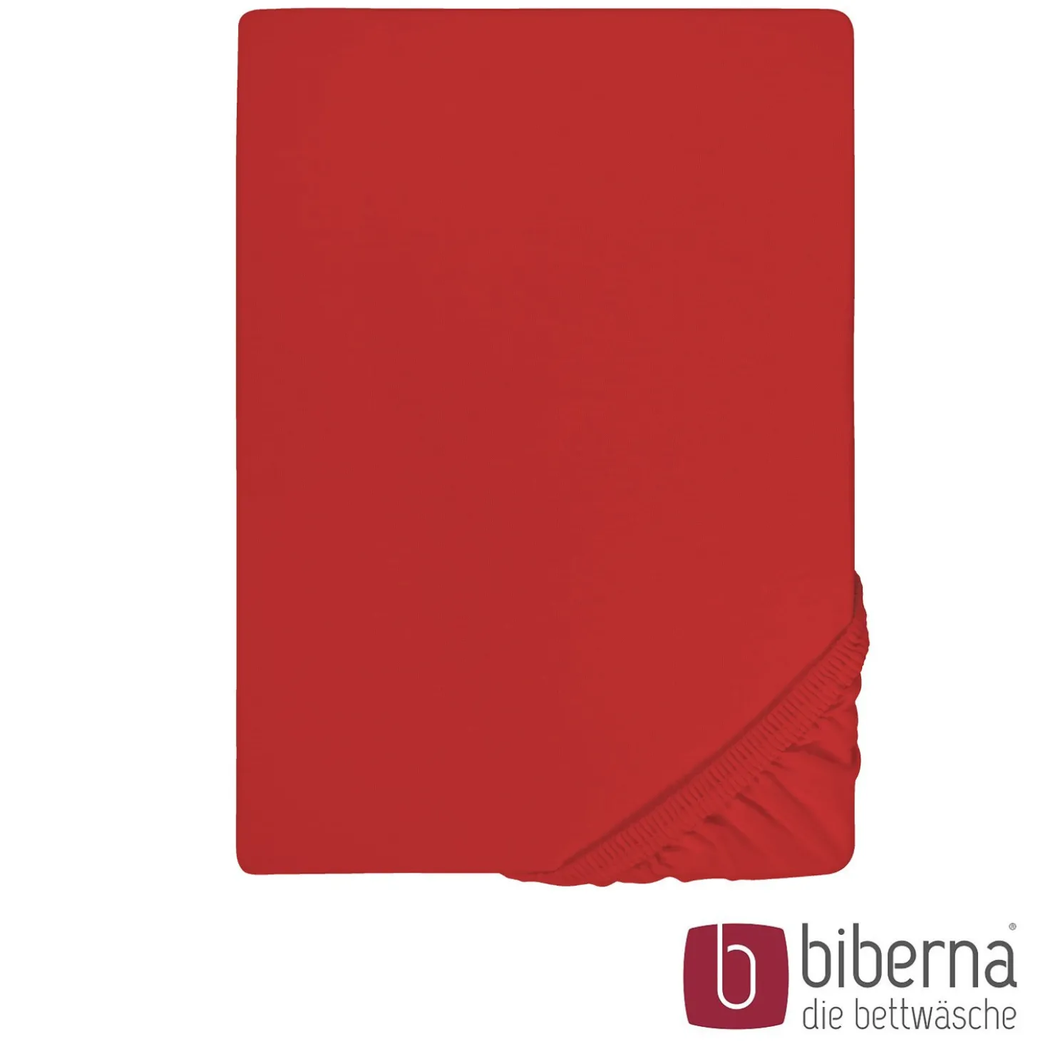 biberna Jersey-Elastic-Spannbetttuch rot, 1x 180x200 cm - 200x220 cm