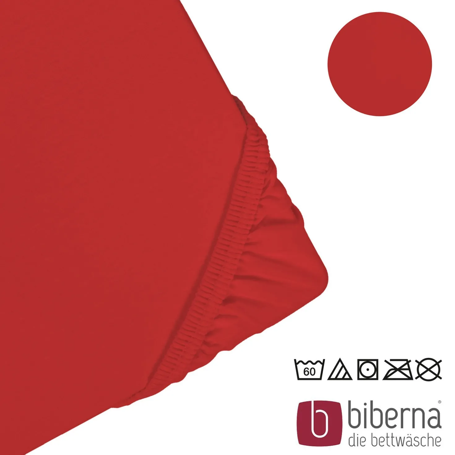 biberna Jersey-Elastic-Spannbetttuch rot, 1x 180x200 cm - 200x220 cm
