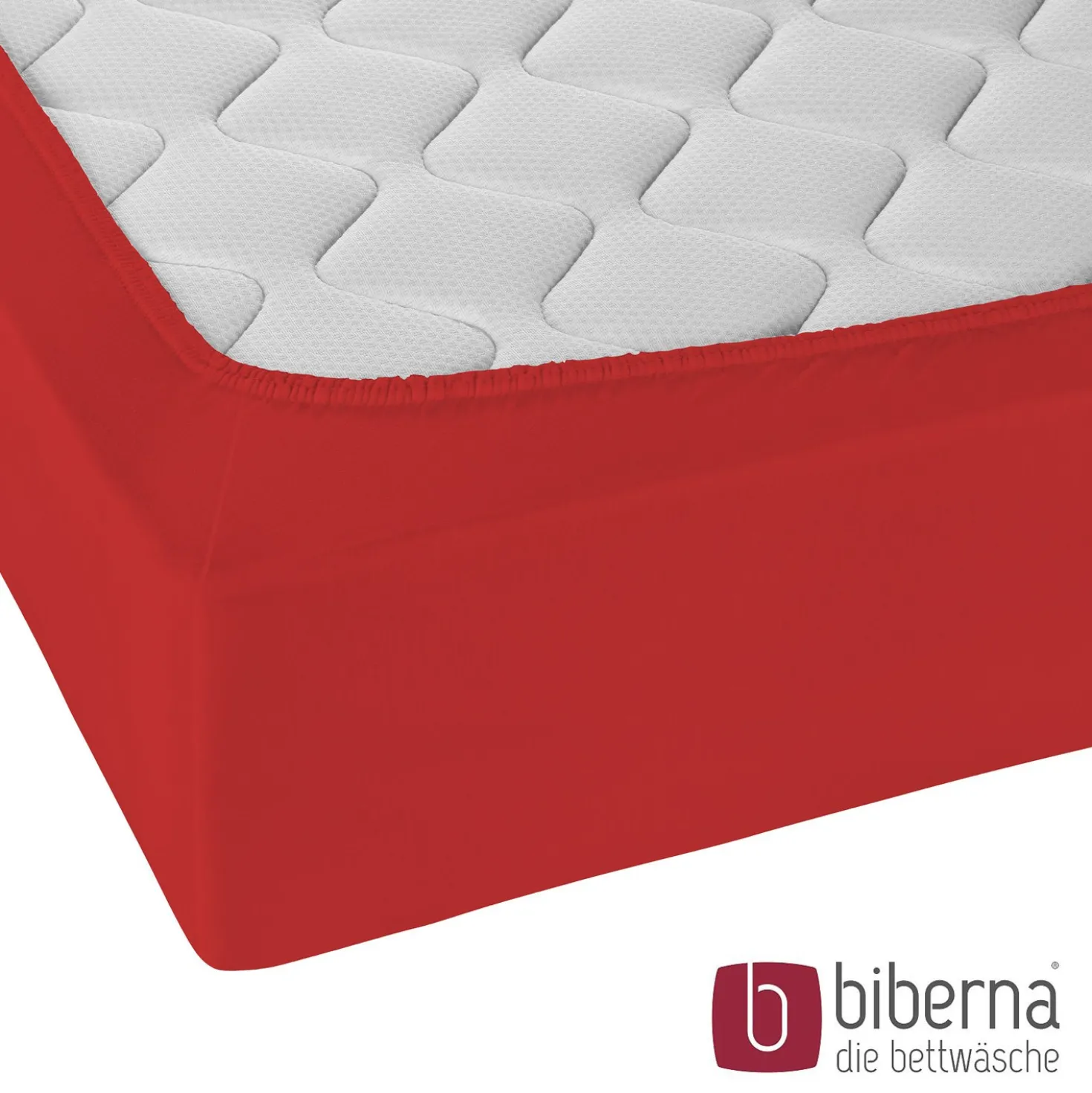 biberna Jersey-Elastic-Spannbetttuch rot, 1x 180x200 cm - 200x220 cm