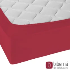 biberna Jersey-Elastic-Spannbetttuch rubin, 1x 180x200 cm - 200x220 cm