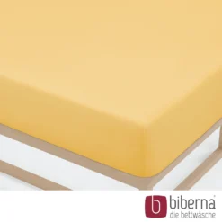 biberna Jersey-Elastic-Spannbetttuch honig, 1x 140x200 cm - 160x220 cm