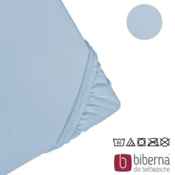 biberna Jersey-Elastic-Spannbetttuch eisblau, 1x 180x200 cm - 200x220 cm