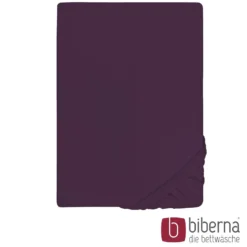 biberna Jersey-Elastic-Spannbetttuch dunkel violett, 1x 140x200 cm - 160x220 cm