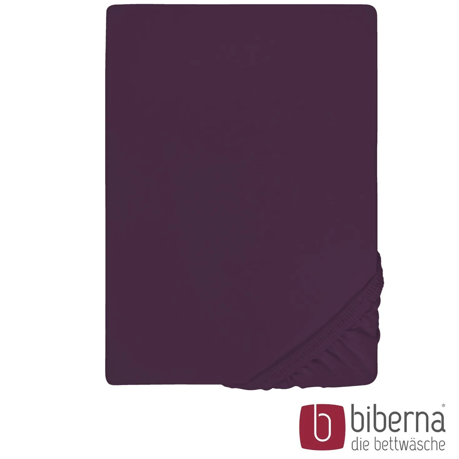 biberna Jersey-Elastic-Spannbetttuch dunkel violett, 1x 140x200 cm - 160x220 cm