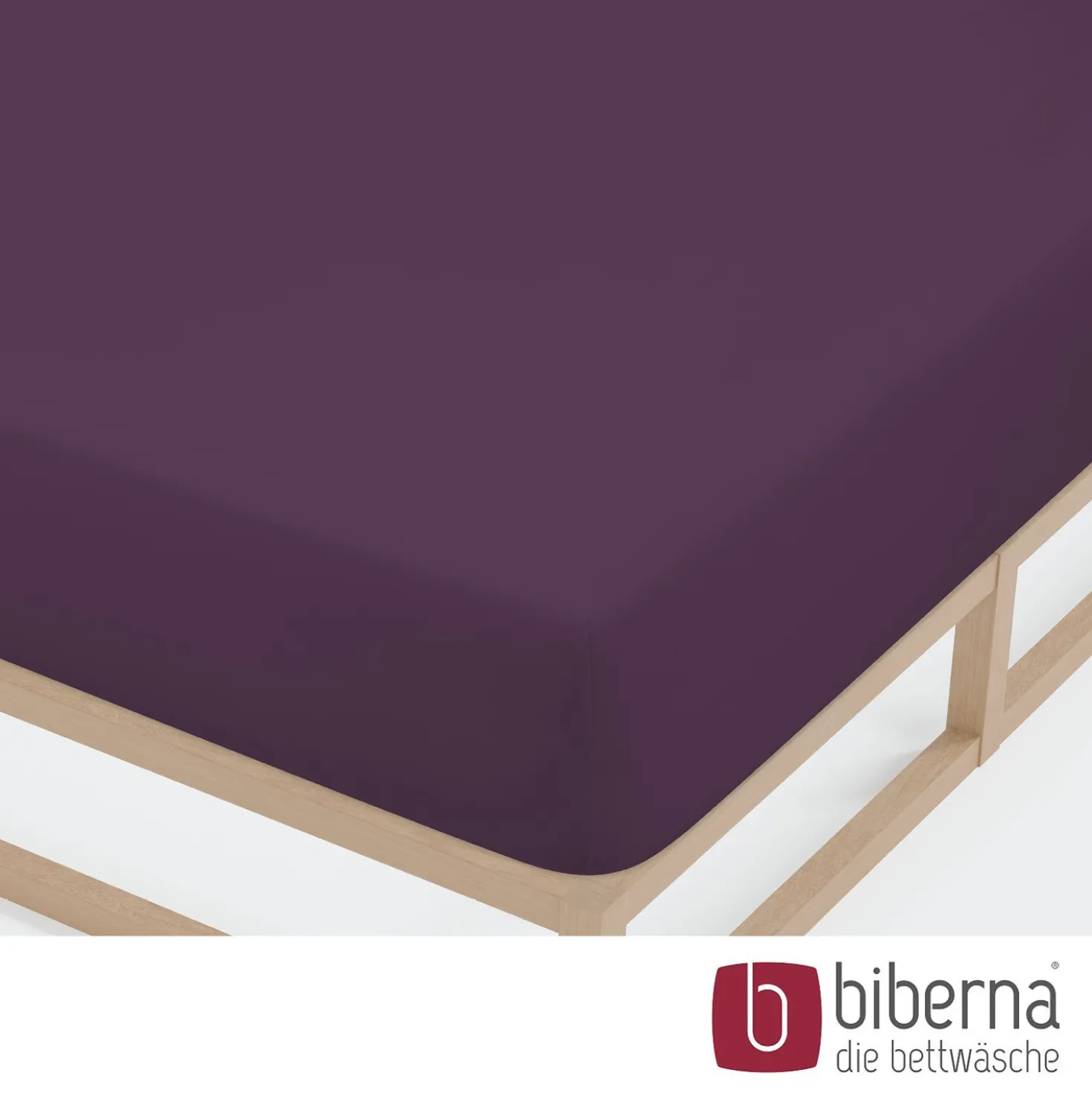 biberna Jersey-Elastic-Spannbetttuch dunkel violett, 1x 140x200 cm - 160x220 cm