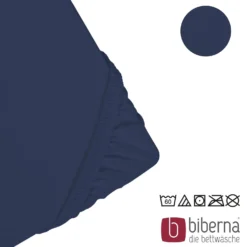 biberna Jersey-Elastic-Spannbetttuch marine, 1x 140x200 cm - 160x220 cm
