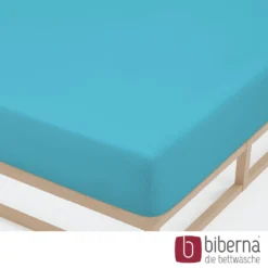 biberna Jersey-Elastic-Spannbetttuch türkis, 1x 140x200 cm - 160x220 cm