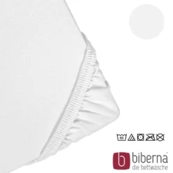 biberna Jersey-Elastic-Spannbetttuch weiss, 1x 140x200 cm - 160x220 cm