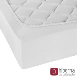 biberna Jersey-Elastic-Spannbetttuch weiss, 1x 140x200 cm - 160x220 cm