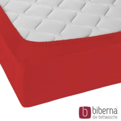 biberna Jersey-Elastic-Spannbetttuch rot, 1x 140x200 cm - 160x220 cm