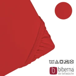 biberna Jersey-Elastic-Spannbetttuch rot, 1x 140x200 cm - 160x220 cm