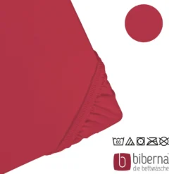 biberna Jersey-Elastic-Spannbetttuch rubin, 1x 140x200 cm - 160x220 cm