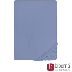 biberna Jersey-Elastic-Spannbetttuch blau, 1x 90x190 cm - 100x220 cm