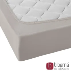 biberna Jersey-Elastic-Spannbetttuch sturmgrau, 1x 90x190 cm - 100x220 cm