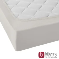 biberna Jersey-Elastic-Spannbetttuch grau, 1x 90x190 cm - 100x220 cm