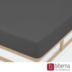 biberna Jersey-Elastic-Spannbetttuch titanium, 1x 90x190 cm - 100x220 cm
