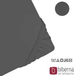 biberna Jersey-Elastic-Spannbetttuch titanium, 1x 90x190 cm - 100x220 cm