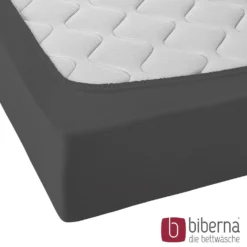 biberna Jersey-Elastic-Spannbetttuch titanium, 1x 90x190 cm - 100x220 cm