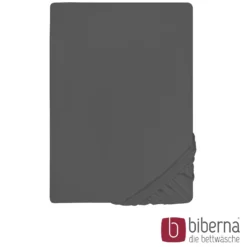 biberna Jersey-Elastic-Spannbetttuch titanium, 1x 90x190 cm - 100x220 cm