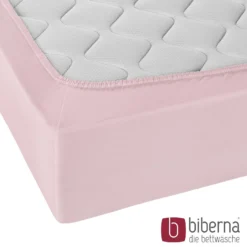 biberna Jersey-Elastic-Spannbetttuch rose, 1x 90x190 cm - 100x220 cm