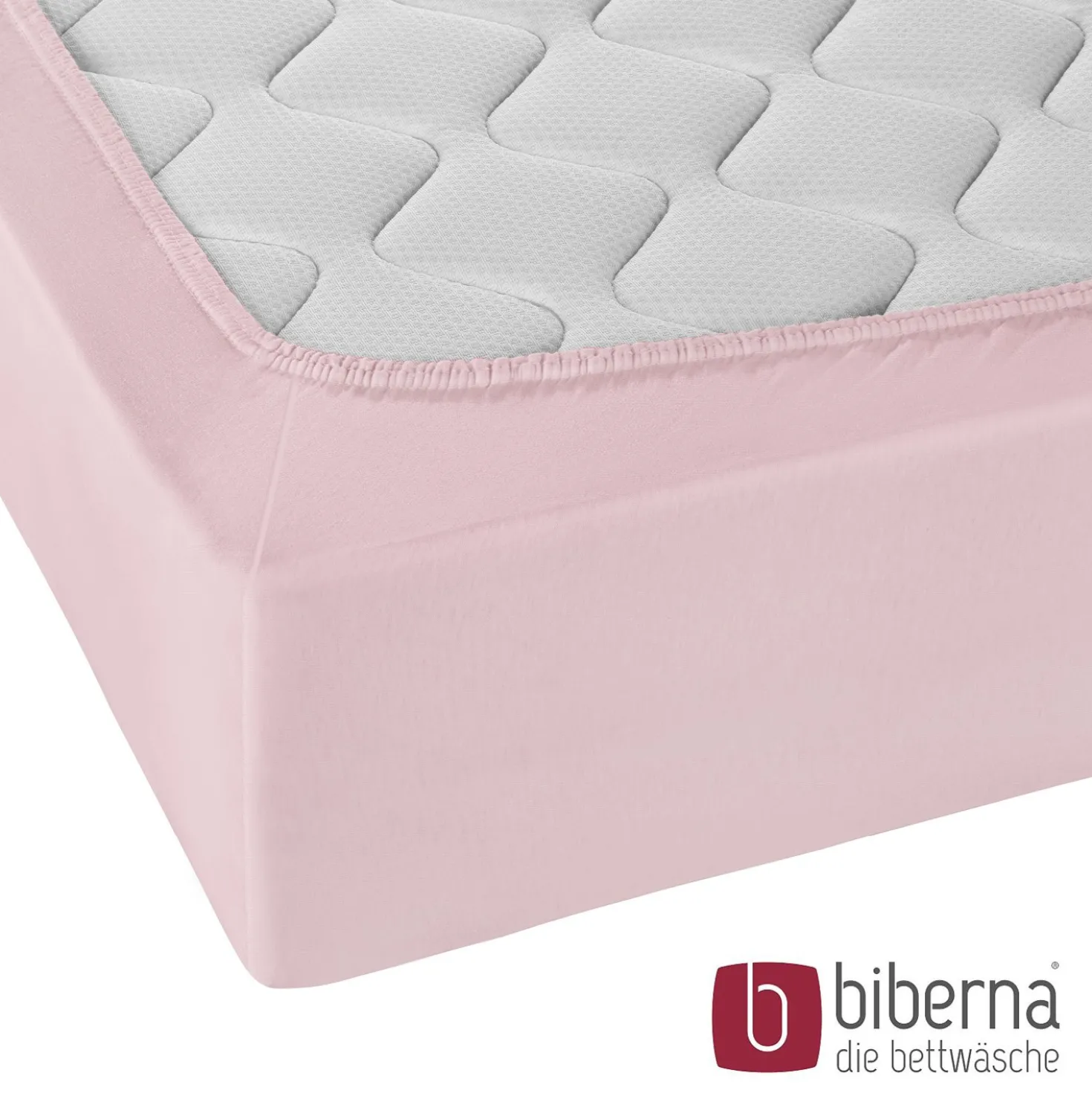 biberna Jersey-Elastic-Spannbetttuch rose, 1x 90x190 cm - 100x220 cm