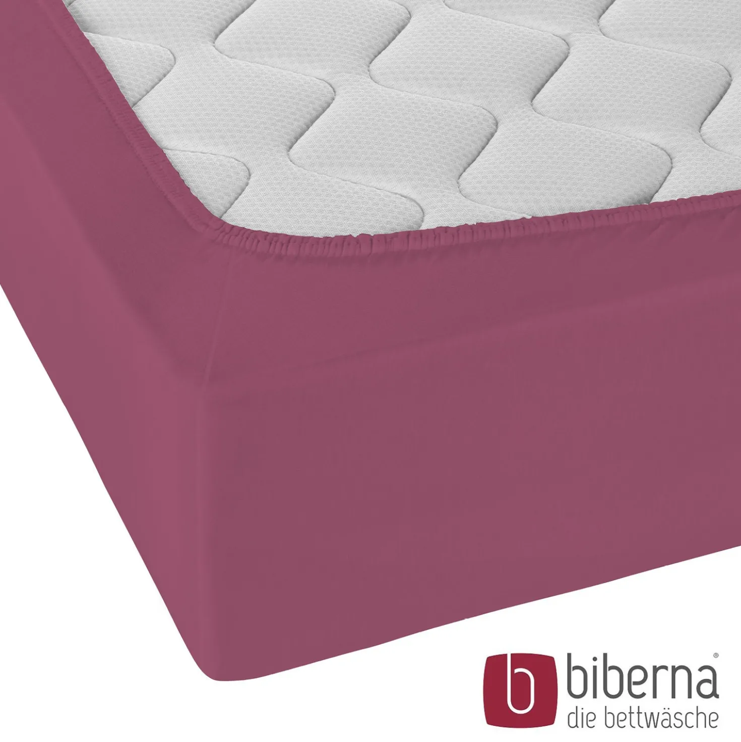 biberna Jersey-Elastic-Spannbetttuch brombeer, 1x 90x190 cm - 100x220 cm