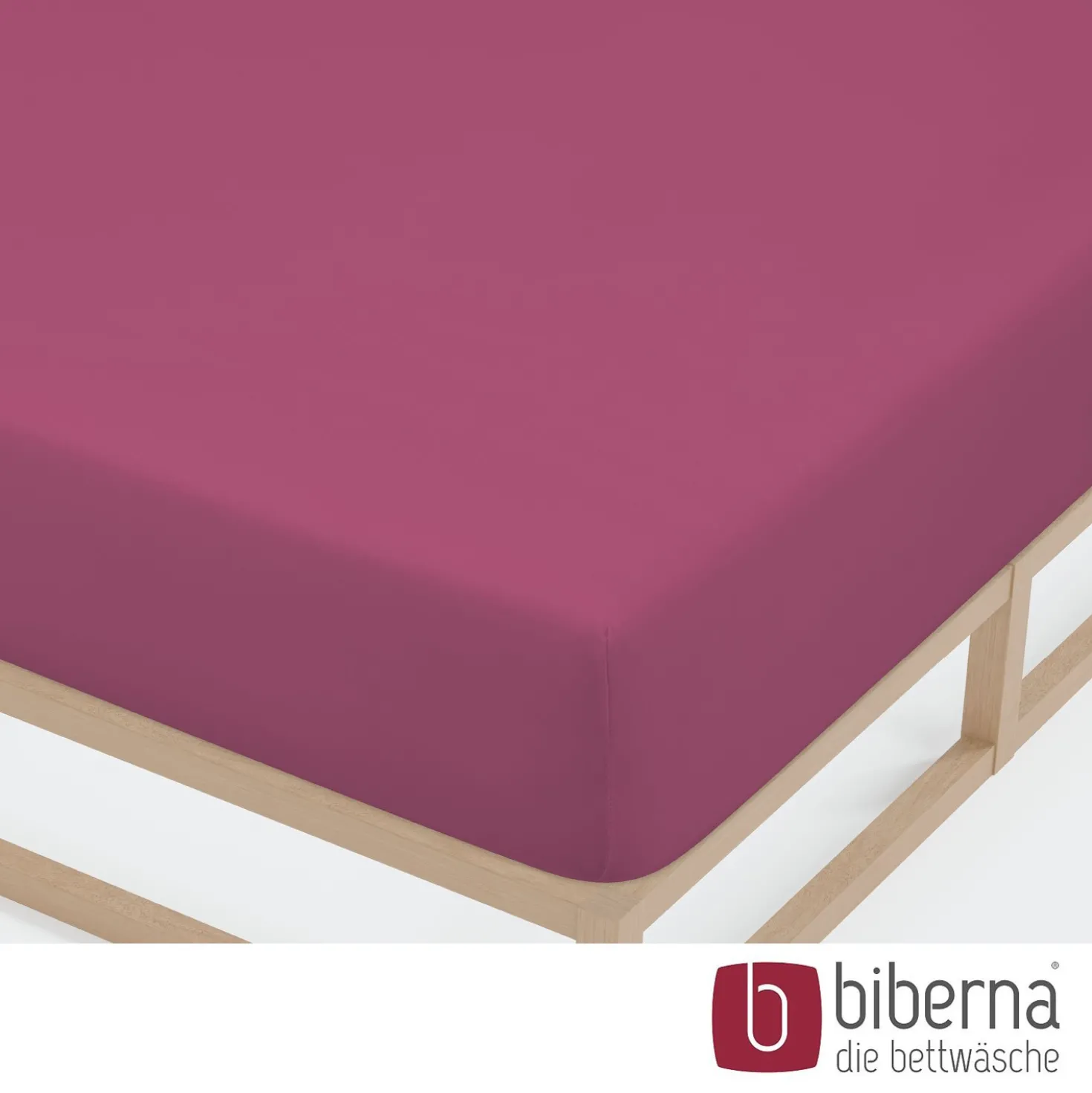 biberna Jersey-Elastic-Spannbetttuch brombeer, 1x 90x190 cm - 100x220 cm