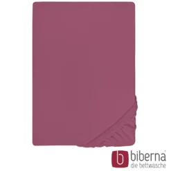 biberna Jersey-Elastic-Spannbetttuch brombeer, 1x 90x190 cm - 100x220 cm
