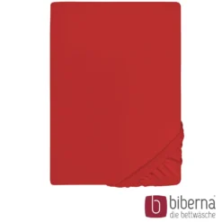 biberna Jersey-Elastic-Spannbetttuch rot, 1x 90x190 cm - 100x220 cm