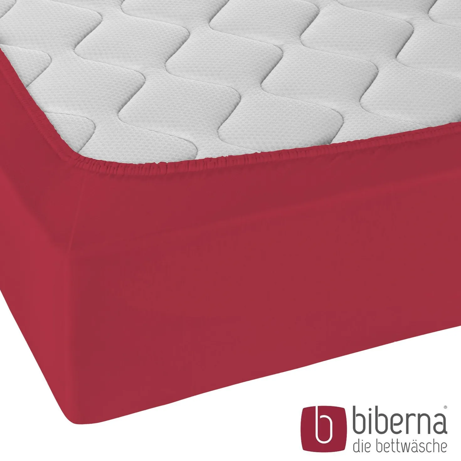 biberna Jersey-Elastic-Spannbetttuch rubin, 1x 90x190 cm - 100x220 cm