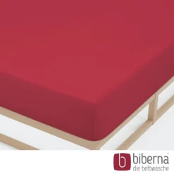 biberna Jersey-Elastic-Spannbetttuch rubin, 1x 90x190 cm - 100x220 cm