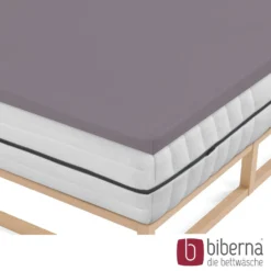 biberna Jersey-Elastic-Topper-Spannbetttuch silber/grau, 1x 180x200 cm - 200x220 cm