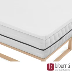 biberna Jersey-Elastic-Topper-Spannbetttuch weiss, 1x 180x200 cm - 200x220 cm