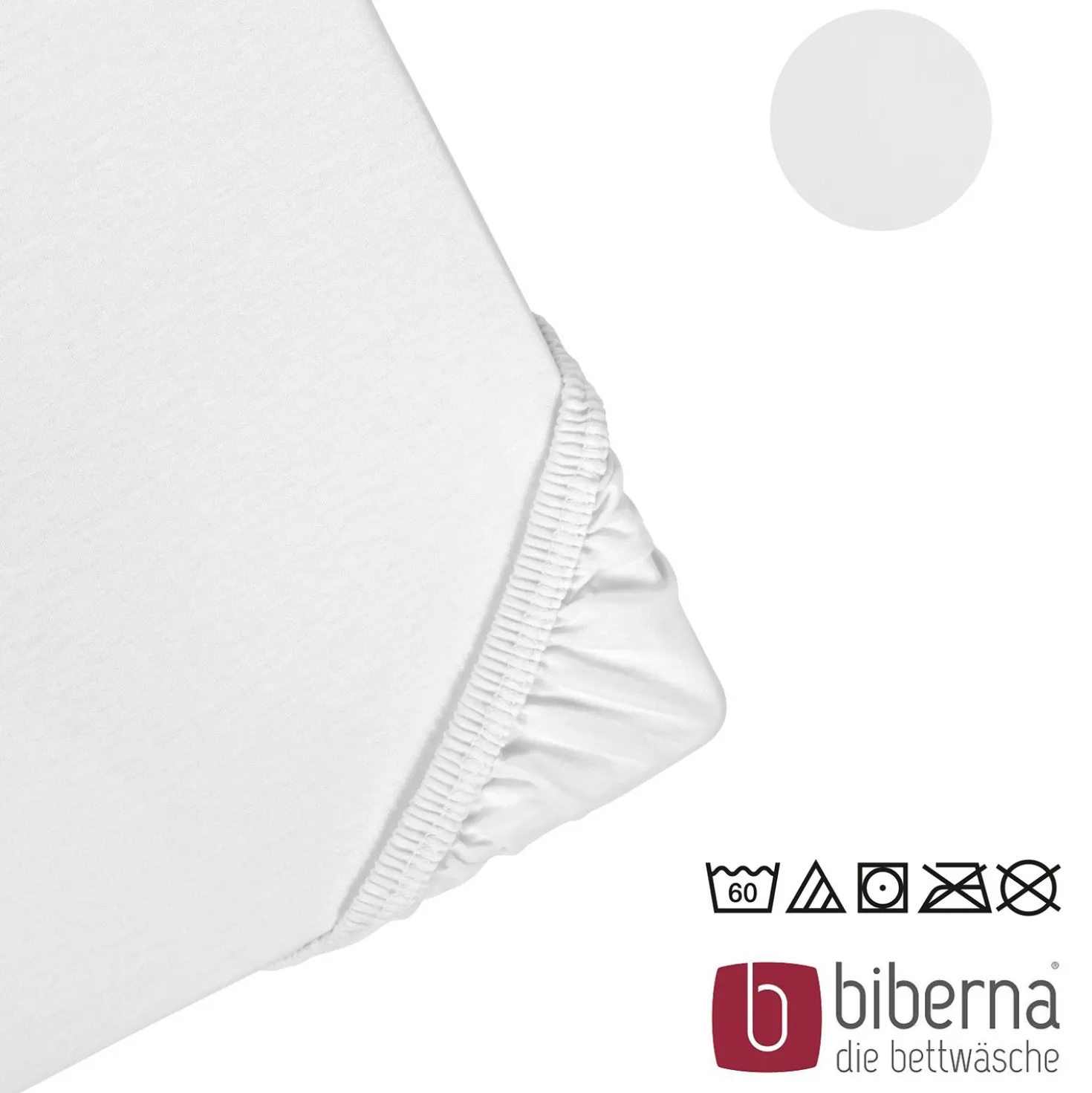 biberna Jersey-Elastic-Topper-Spannbetttuch weiss, 1x 180x200 cm - 200x220 cm