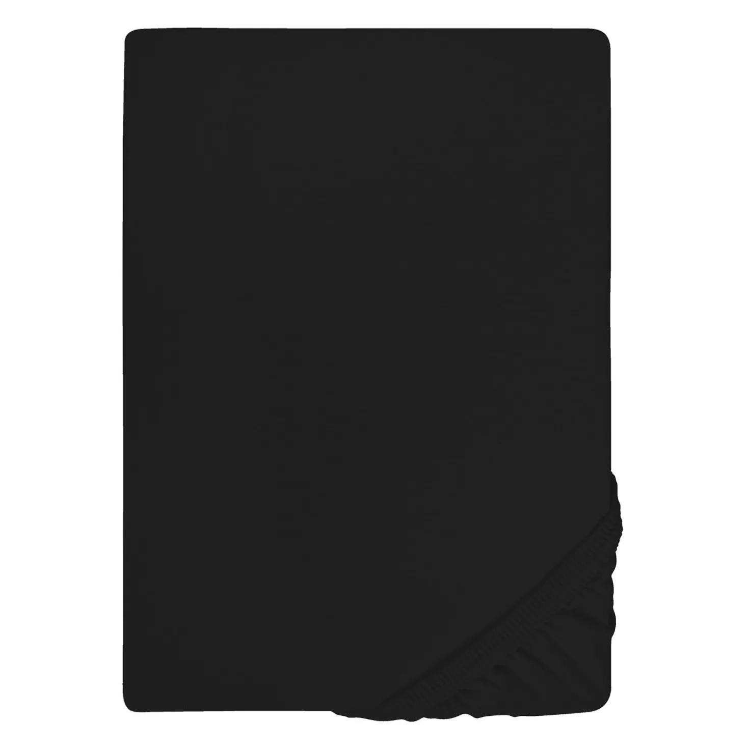 biberna Jersey-Elastic-Topper-Spannbetttuch schwarz, 1x 140x200 cm - 160x220 cm