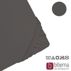 biberna Jersey-Elastic-Topper-Spannbetttuch dunkelgrau, 1x 140x200 cm - 160x220 cm