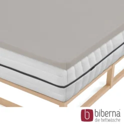biberna Jersey-Elastic-Topper-Spannbetttuch sturmgrau, 1x 140x200 cm - 160x220 cm