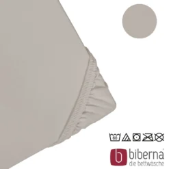 biberna Jersey-Elastic-Topper-Spannbetttuch sturmgrau, 1x 140x200 cm - 160x220 cm