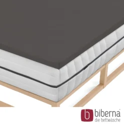 biberna Jersey-Elastic-Topper-Spannbetttuch dunkelgrau, 1x 180x200 cm - 200x220 cm