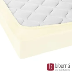 biberna Jersey-Elastic-Topper-Spannbetttuch perlmutt, 1x 90x190 cm - 100x220 cm